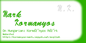 mark kormanyos business card